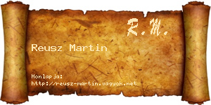 Reusz Martin névjegykártya